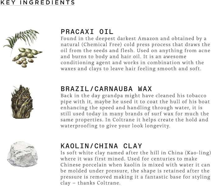 TRIUMPH & DISASTER Coltrane Hair Clay Pomade – Medium Hold, Matte Finish Styling Paste for Men and Women with Smoky Earth Scent, 95g