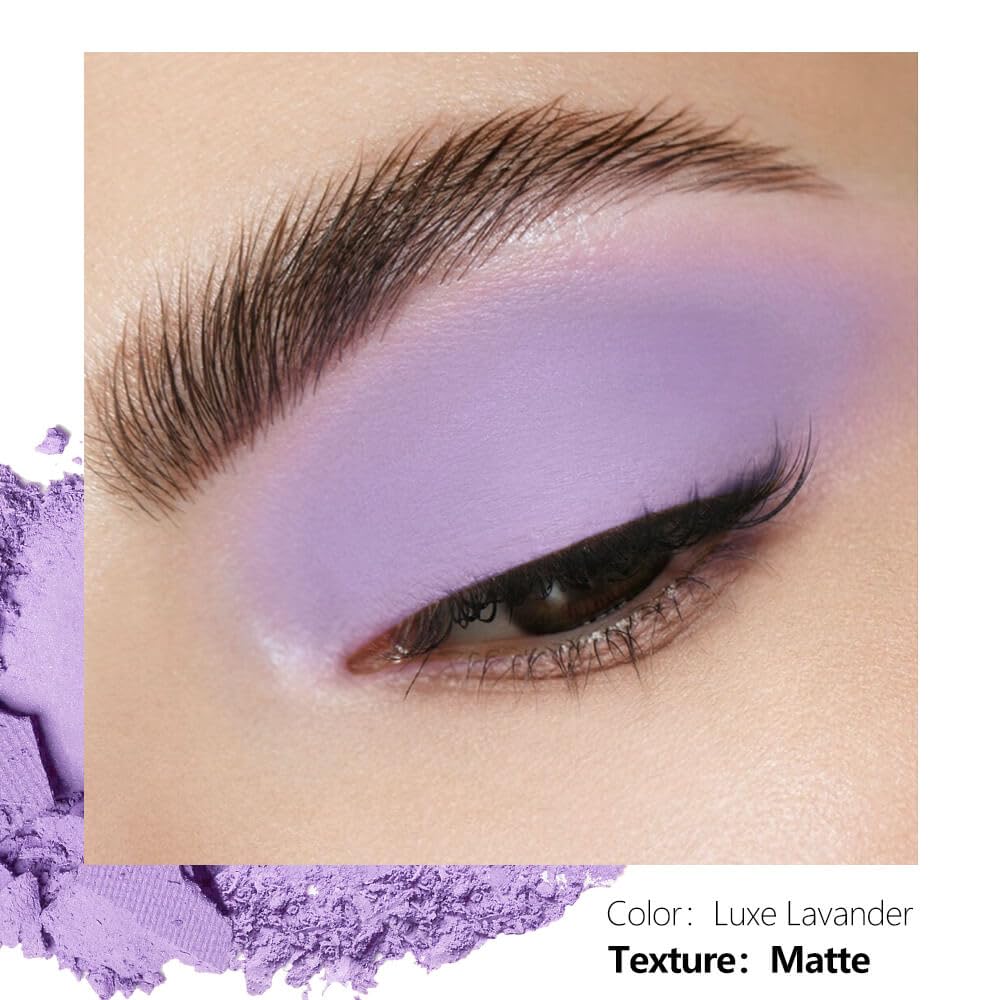 Matte Eyeshadow Single Pan Soft Pastel Purple, Blendable Natural Matte Finish, Highly Pigmented, Magnetic Refill for Custom Palette (Luxe Lavander)
