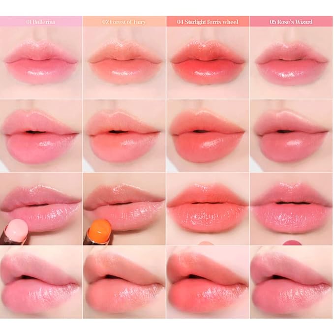 Sparkle Cute Changes Color Lip Balm｜ Colored Lip Cream Lip Gloss, Glitter Lip Care Lip Pack Birthday Gift Glitter Gift Sequin Shiny Spangle Lipbalm (#05 Rose Red)