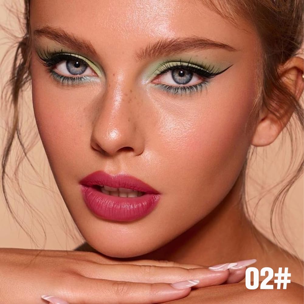 evpct Mauve Red Peel Off Lip Stain Tints with Tweezer, Matte Liquid Lipstick Lip Stain Long Lasting Waterproof for Women, Non-stick Cup Lipstick Peel Off High Pigmented Smudge-proof Easy to Apply, 02