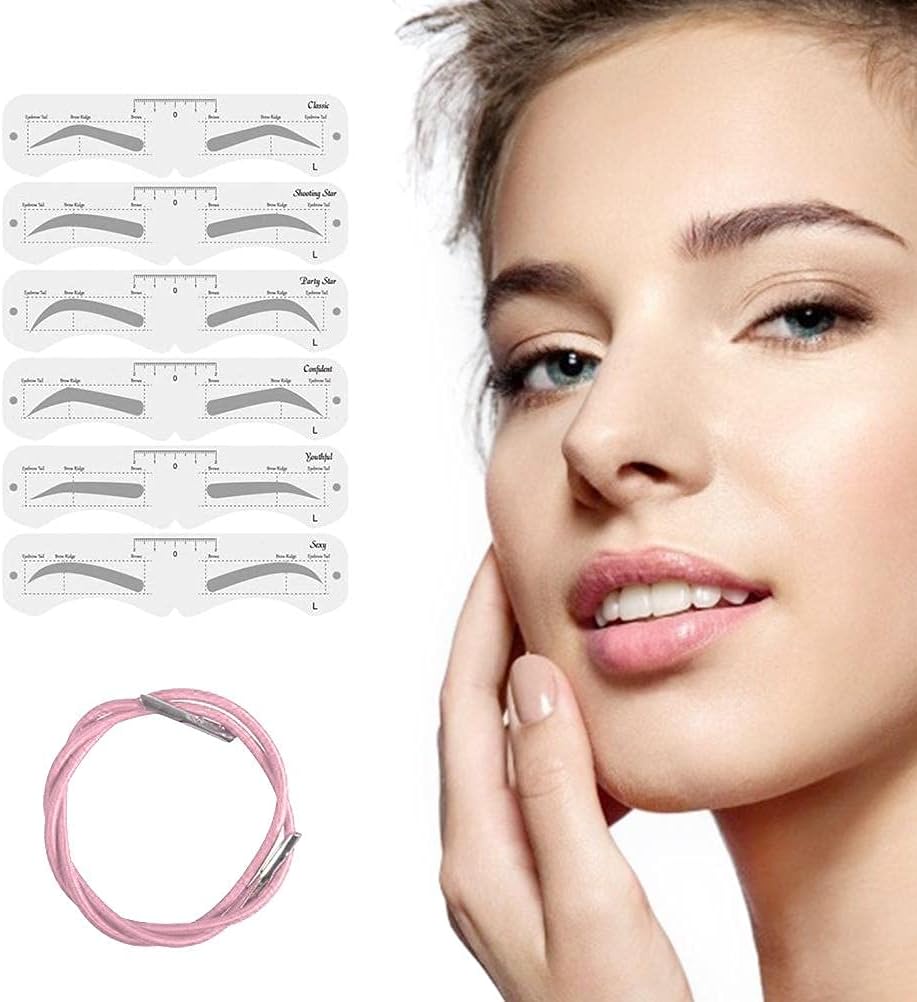Eyebrow Stencils,Reusable Eye Brow Drawing , DIY Eyebrow Shaping Grooming Template Card Women Beauty Set