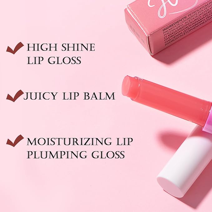 DAGEDA Tinted Lip Balm, Moisturizing Magic Color Changing Lipstick, Soothing Hydrating Lip Balm Tinted, Glossy Lip Plump Gloss Butter Balm, Lightweight, Non-Greasy, 01