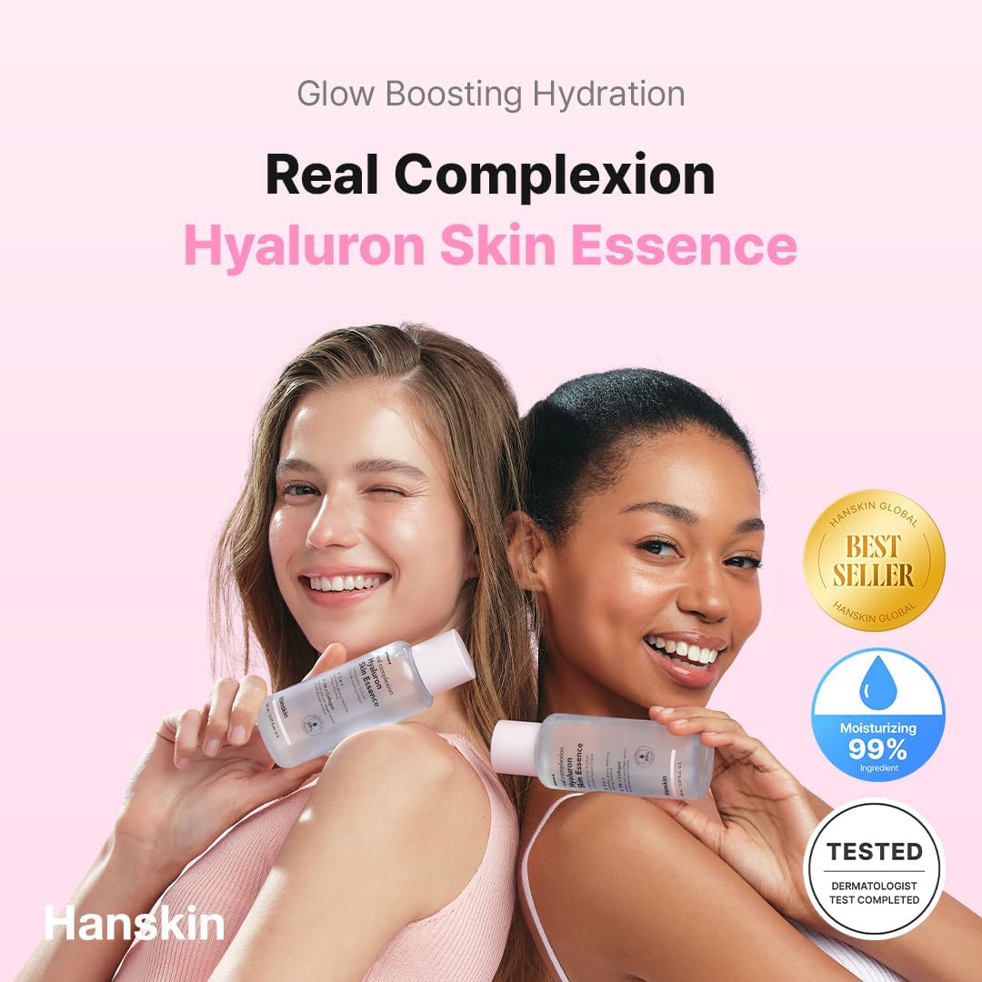Hanskin Hyaluron Skin Essence Toner – Korean Hydrating Toner | Hyaluronic Acid & Collagen | Lightweight Moisturizing Astringent for Dry, Sensitive & Dull Skin | Daily K-Beauty Skincare (5.07 fl oz)