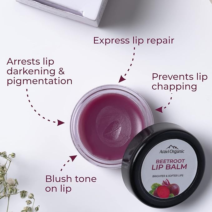Beetroot Lip Balm For Women & Men | For Dark Lips, Lip Lightening, Dry & Chapped Lips | Makes Soft & Glossy Lips