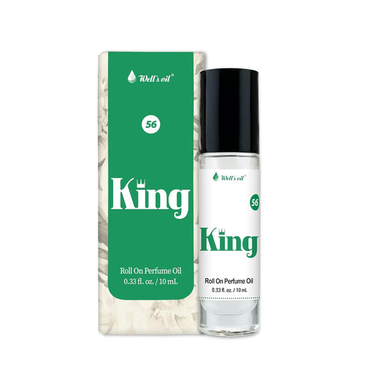 Well's Oil Well's Perfume Oil Roll-On (King) | 10 ml / 0.33 fl Oz | Clean, Rich, Pure Scent| Alcohol-Free| Oil Based| Long Lasting| Concentrated Roll-on Perfumes for Women and Men | 10 ml / 0.33 fl