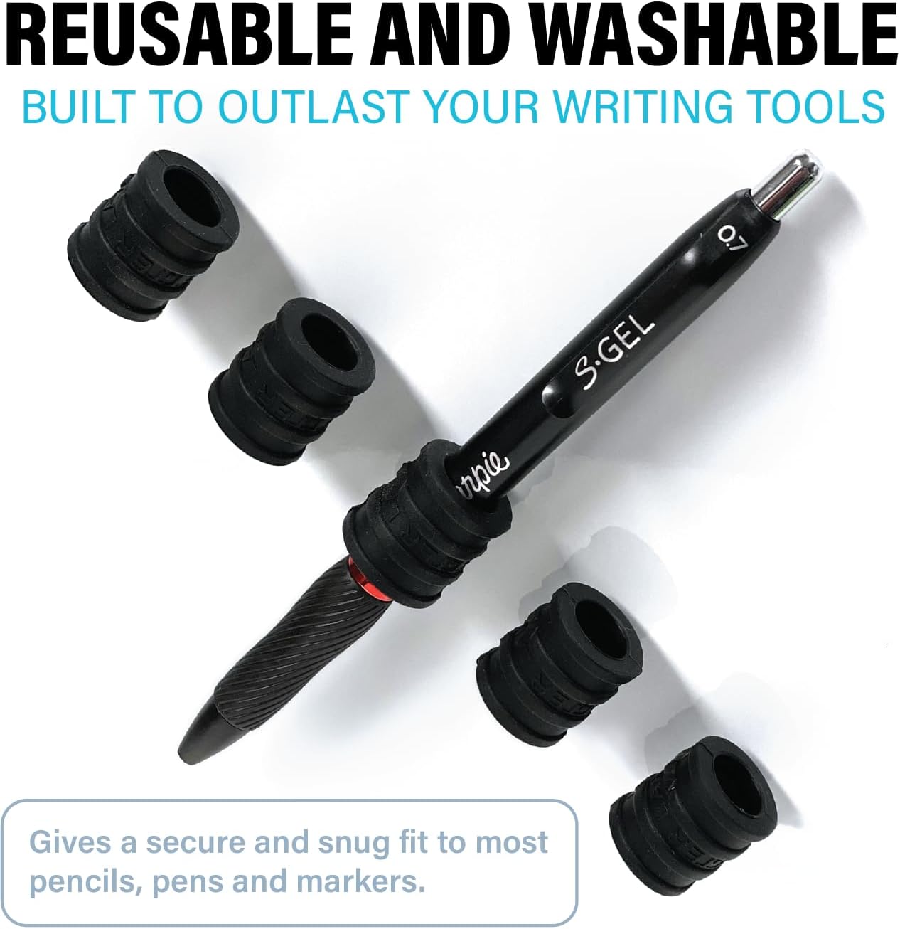 Stick-O Pen Magnetic Pen Pencil Holder - Holds Most pens, pecils and Thin Markers. Ideal for Fridge, Task Boards, Workshops, Classrooms, Offices and Kitchens. (Five Pack)