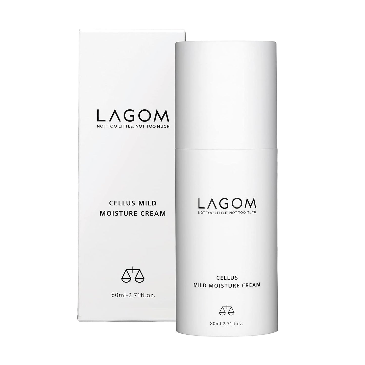 LAGOM Cellus Mild Moisture Cream with D-panthenol, Natural Moisturizer, Hypoallergenic, Fragrance-Free, Refreshing Herbal Face Lotion for Sensitive Skin 2.71 Fl Oz