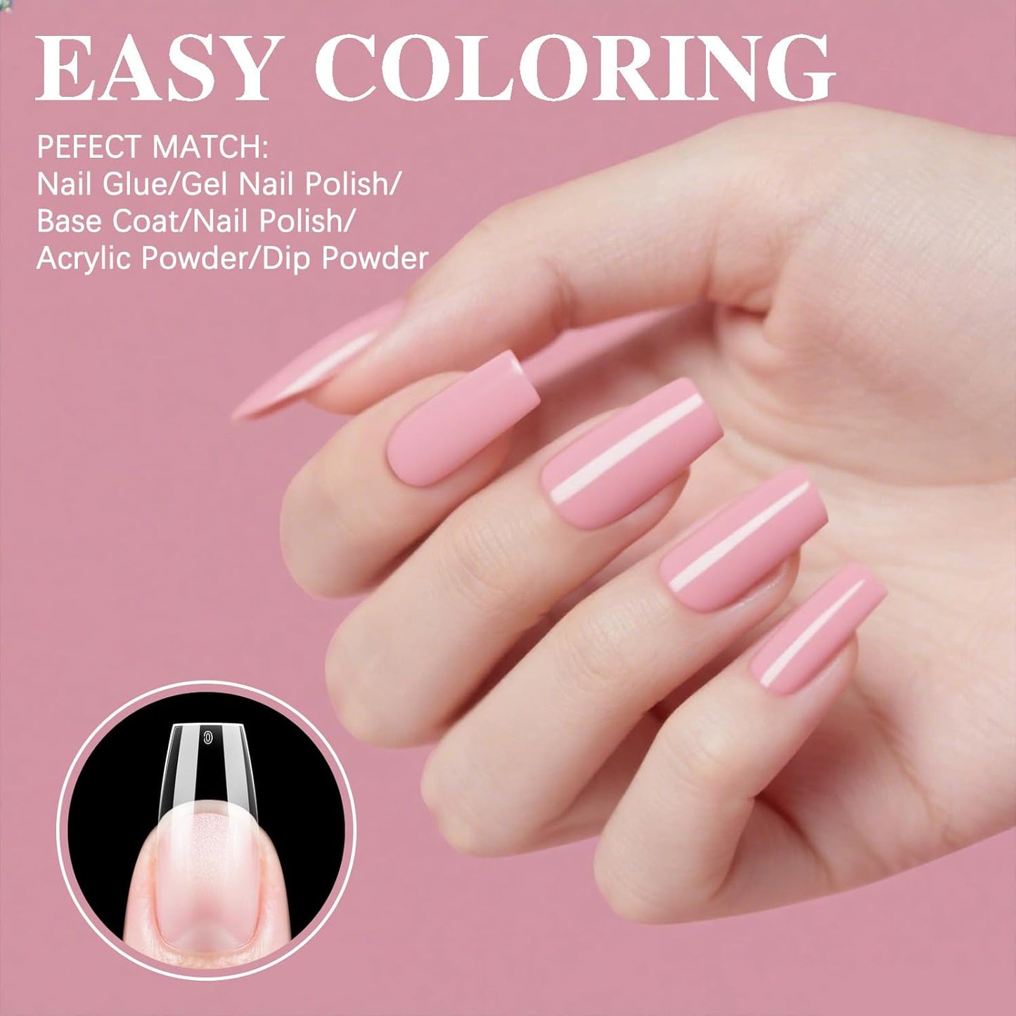 Medium Coffin Nail Tips, SSWSBYKE 300pcs Soft Gel Nail Tips for Full Cover Pre-Shaped Acrylic Fake Nails Tips 15 Sizes Half Matte Press On Nails for Extension Home DIY Salon