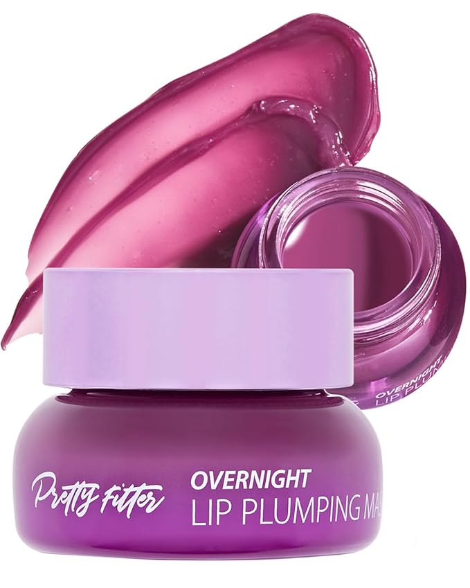 Touch in Sol Pretty Filter Overnight Lip Plumping Mask - Korean Lip Treatment Mask for Dry and Cracked Lips - Lip Volumizing and Intensive Nourishing with Shea Butter - Fig and Vanilla Scent