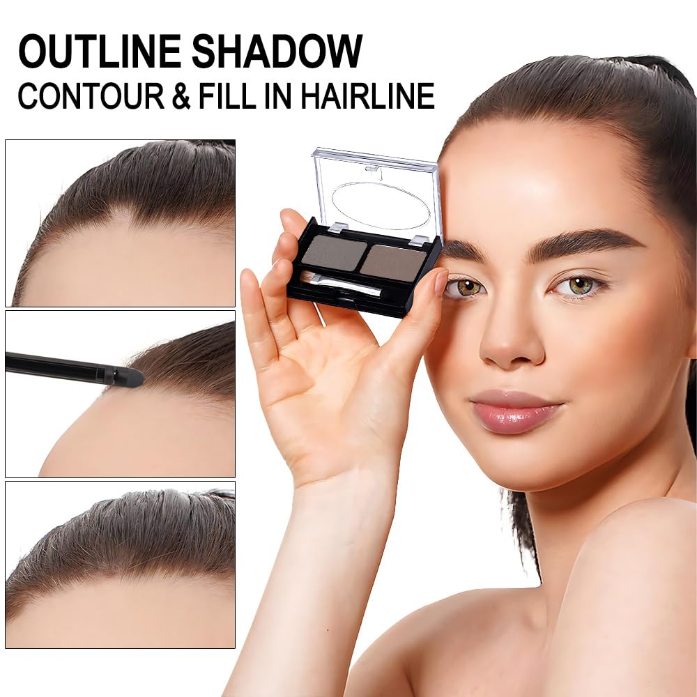 Taupe Brown Eyebrow Powder Kit for Women, Light Medium Gray Eye Brow Palette with Brush, Color Filler Get Full Defined Natural Brows, Matte Contour sombra para cejas, Long-Lasting Waterproof