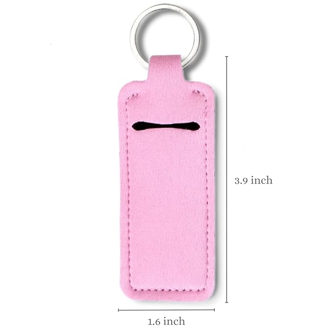 Vegan Lip Balm Set - Pack of 6 Soothing Touch Lip Balms. Includes Muslin Pouch & Lip Balm Holder Keychain (Pink): Pomegranate, Lemon Cardamom, Grapefruit, Vanilla Rose, Vanilla Chai, Lavender Coconut