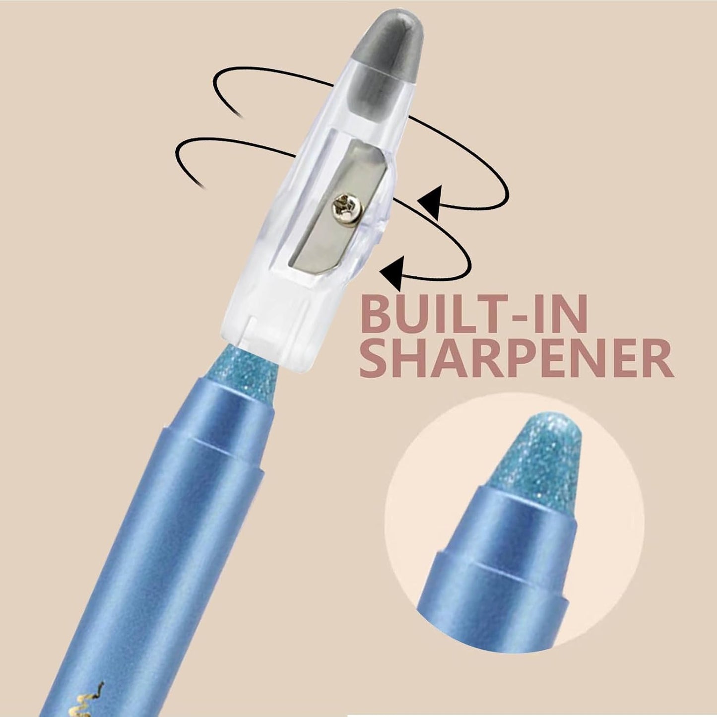 Light Blue Eyeshadow Stick, Blendable Creamy eyeshadow Eye Brightener Stick, Waterproof Eyeshadow Pencil Long Lasting Crayon, Smooth Eye Shadow Highlighter Eye Liner Makeup.#4 light blue shimmer