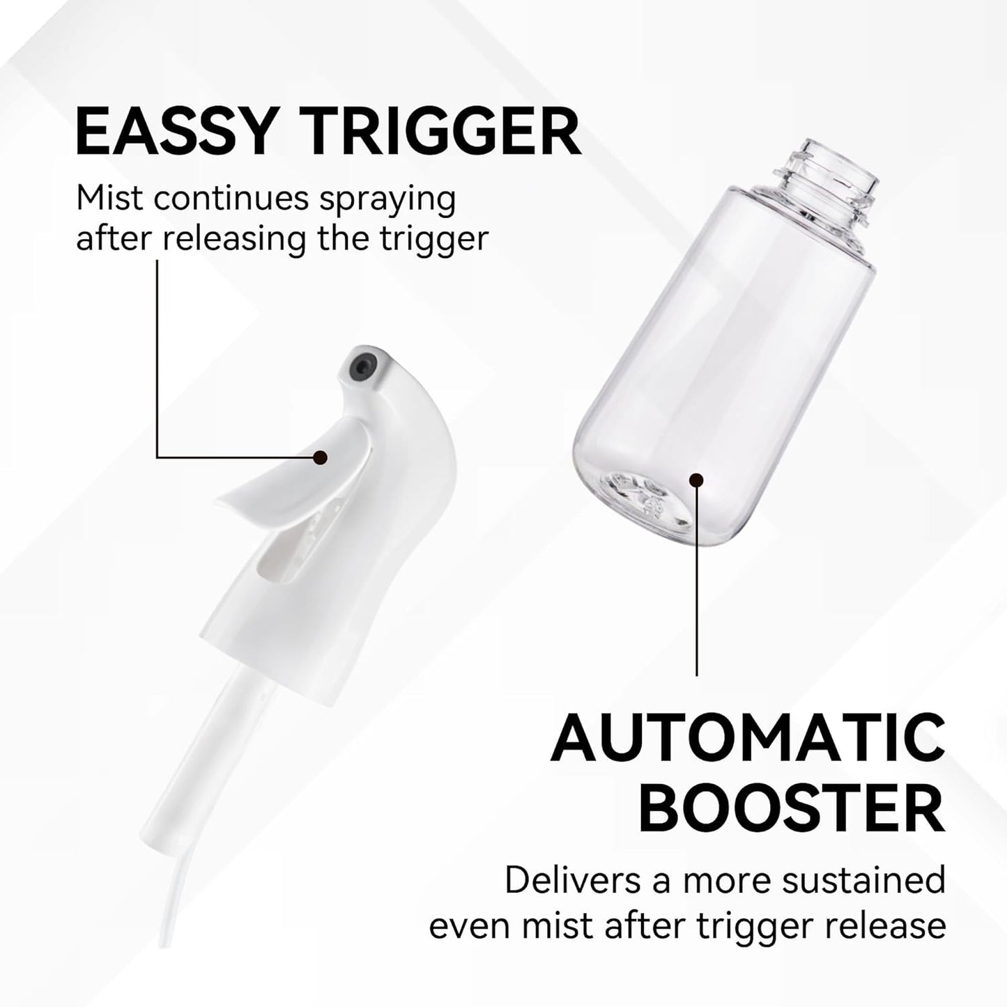 Spray Bottle for Hair (6.8OZ /200ML) Continuous Ultra Fine Mist Sprayer for Hair