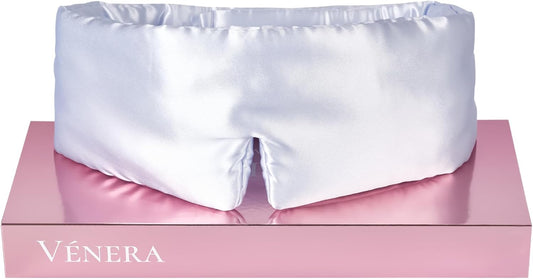 Silk Eye Mask - 100% Pure Mulberry 22 Momme Silk Sleep Mask, Adjustable Sleep Mask for Women and Men(Adjustable, Cloud Blue)