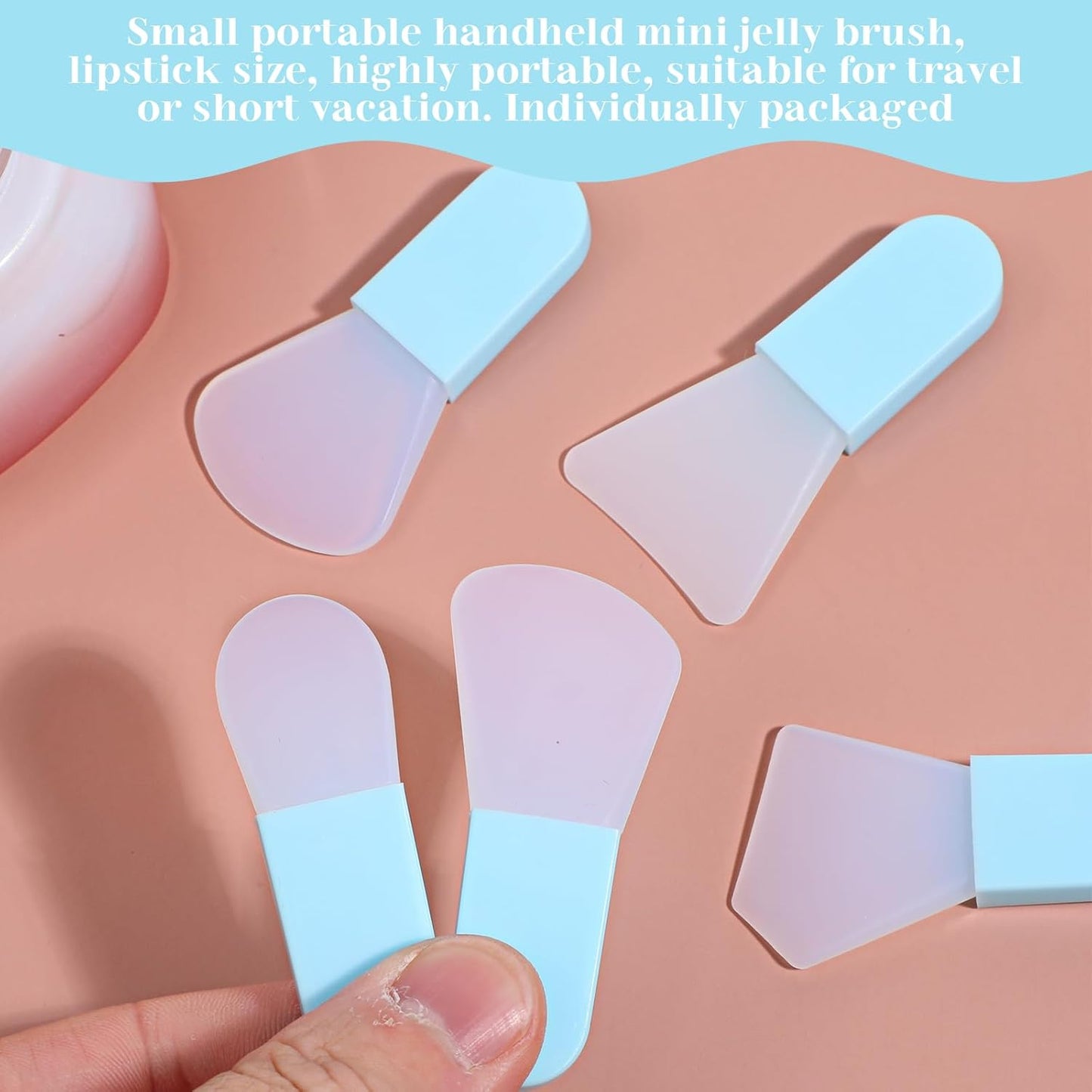 5 PCS Silicone Face Mask Applicator, Mini Makeup Spatula Portable Beauty Tools Set for Facial Mud, Cosmetic Mask, Facial Clay, Eye Cream, Body Lotion, Body Butter, Serum, Blue