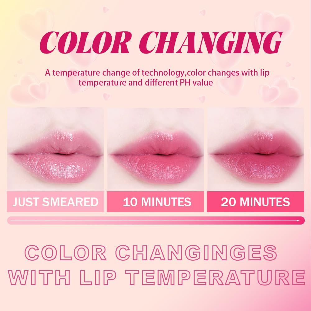 BINGBRUSH Color Changing Lipstick Set, PH Mood Peach Lip Balm and Gloss, Long Lasting Tinted Lip Stain (05# Lavender Bloom, 1 Count (Pack of 1))