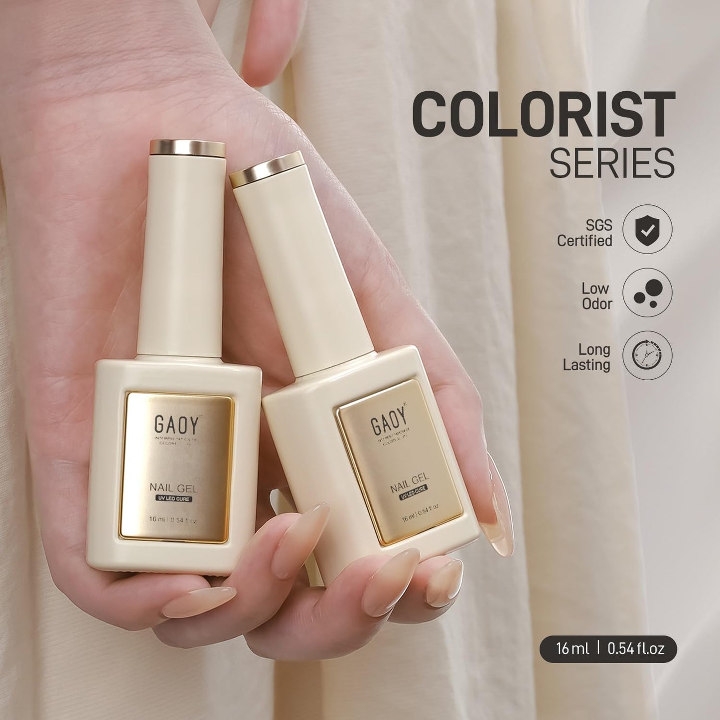 GAOY 16ml Rubber Base Gel, Jelly Builder Base Nail Gel Nude Sheer Pink, 3-in-1 Soak Off Nail Strengthener, 03 Misty Nude