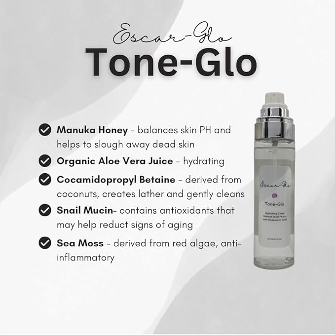 Trio Snail Mucin Unscented Cleanser, Toner and Moisturizer Skin Care Set, White