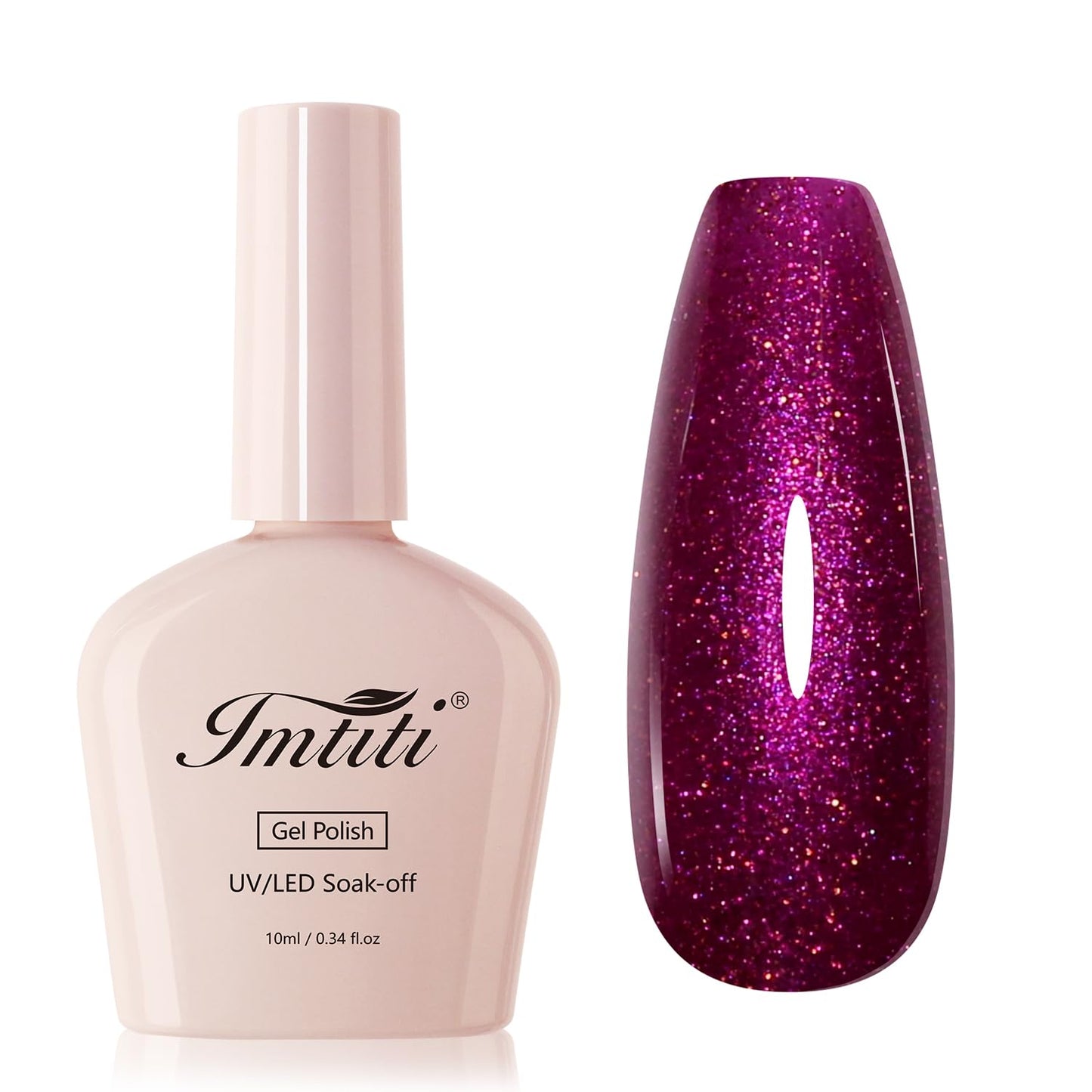 Imtiti Glitter Gel Polish,Starlight Rose Red Sparkle Gel Nail Polish Nail Art Starter Manicure(0.34 Fl Oz-1928)