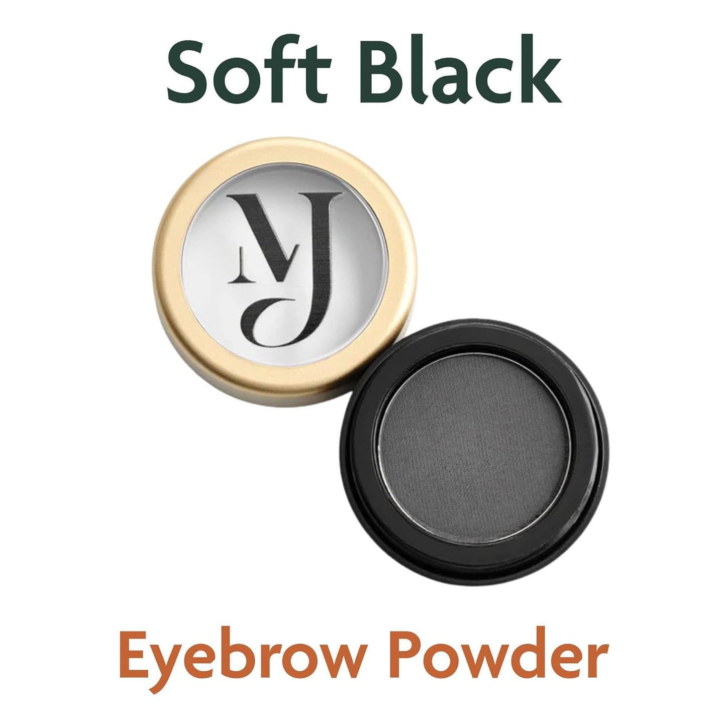 Marie-José Eyebrow Powder Soft Black - Ideal for those with Black Hair - Effortless All-Day Brow Beauty - Compact Size 0.10oz for Purse or Travel Size - Made in USA
