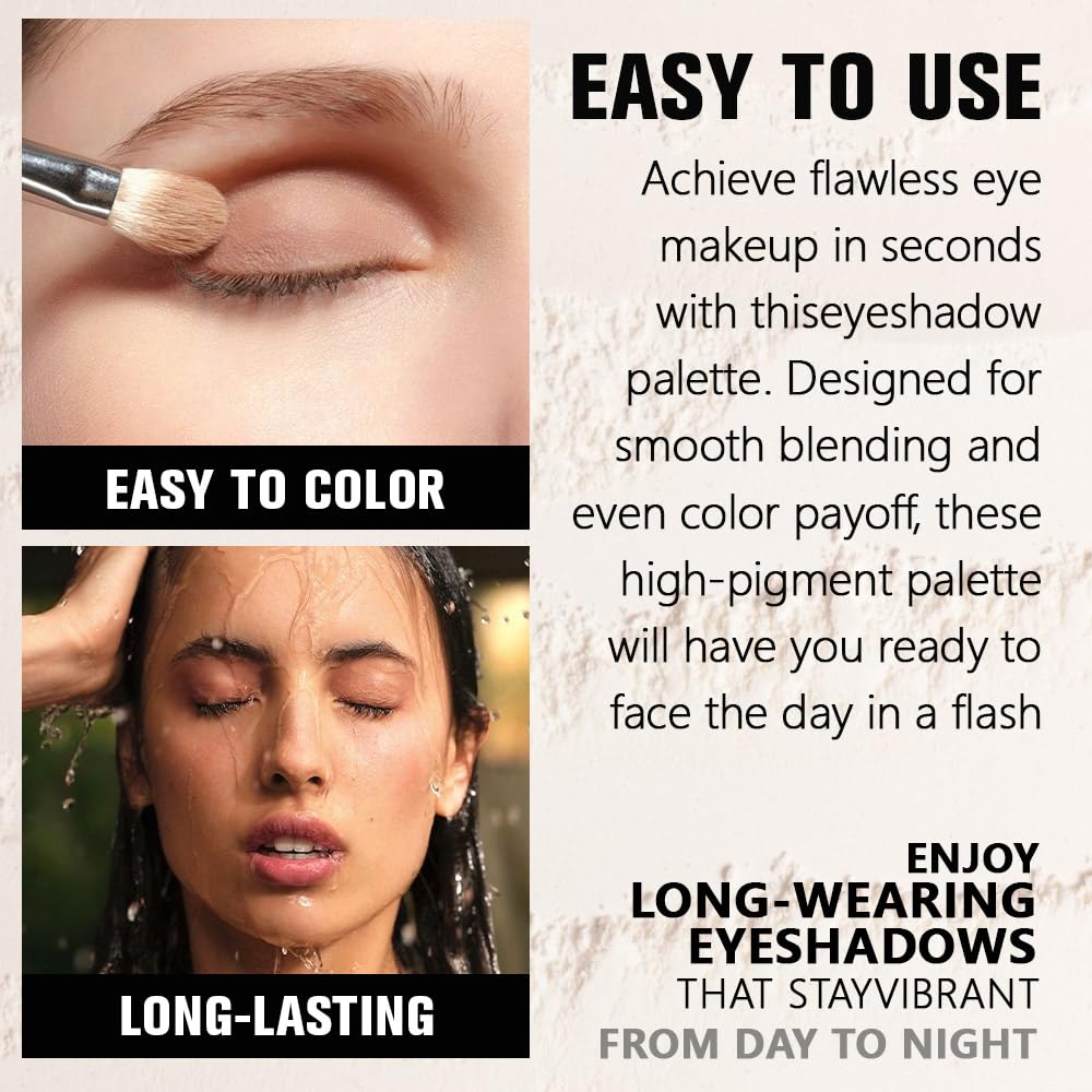 Nude Beige Single Matte Eyeshadow Makeup, Neutral Powde Eye Shadow for Women, Smoky Beige Matte Singles Eyeshadow Palette Pigmented Waterproof,sombras para ojos,Girls Monochrome Eyeshadows Gift