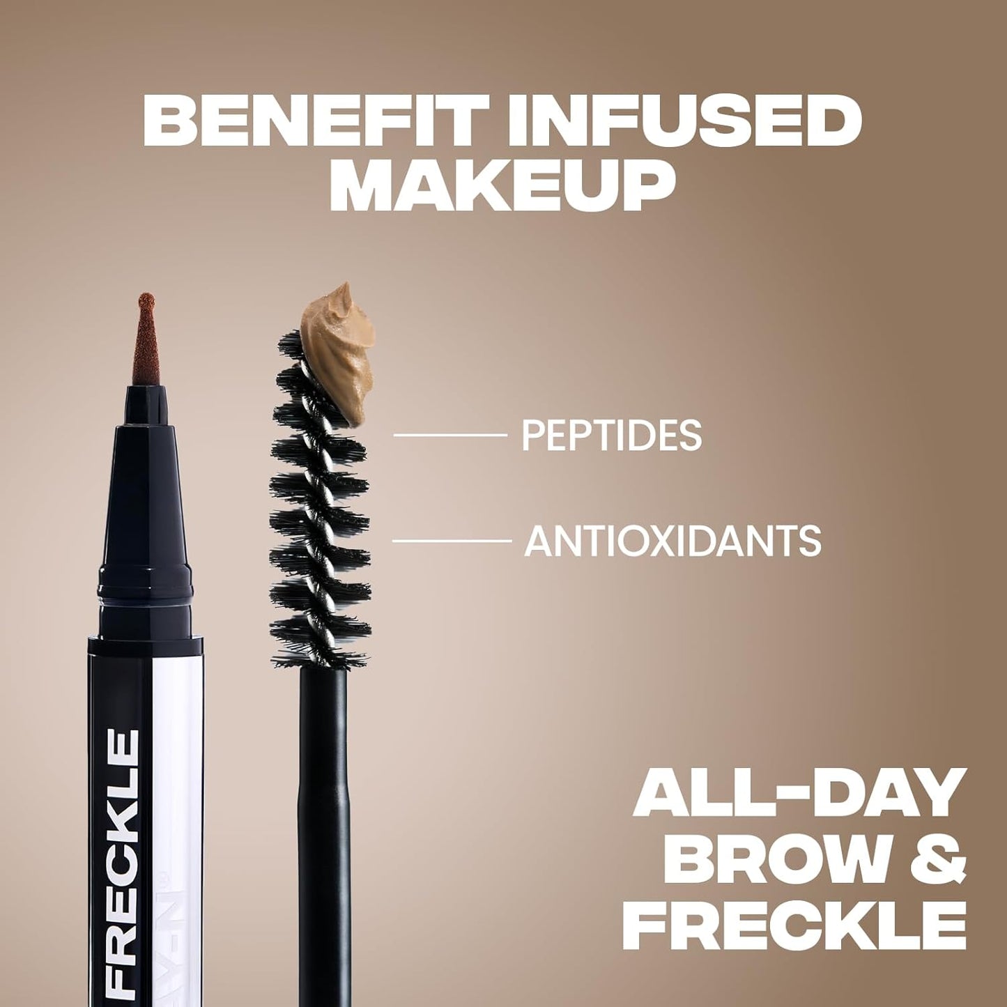 Sacheu Brow & Freckle STAY-N Tinted Eyebrow Gel & Faux Freckle Pen — 2-in-1 Longwear Water Resistant Brows Tint, Cruelty-Free & Vegan, Blonde Roast