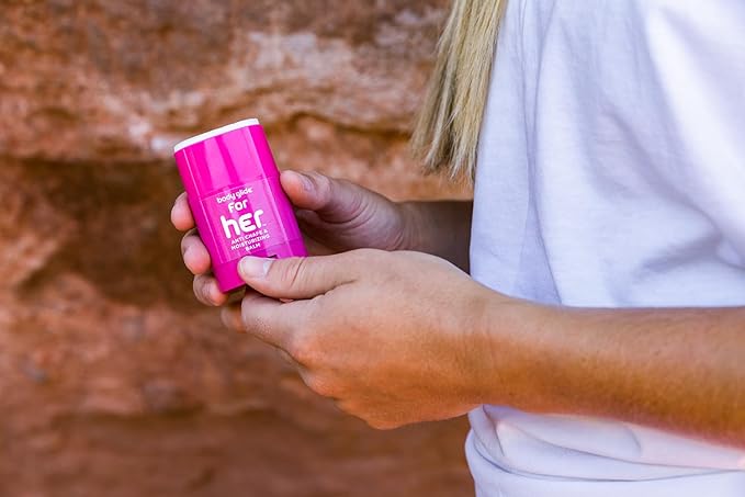 Body Glide For Her Anti Chafe Balm | Chafing stick with added emollients | Great for dry, sensitive skin and/or sensitive areas | Use on chest, bra, butt, groin, arm, and thigh chafing | 0.8oz