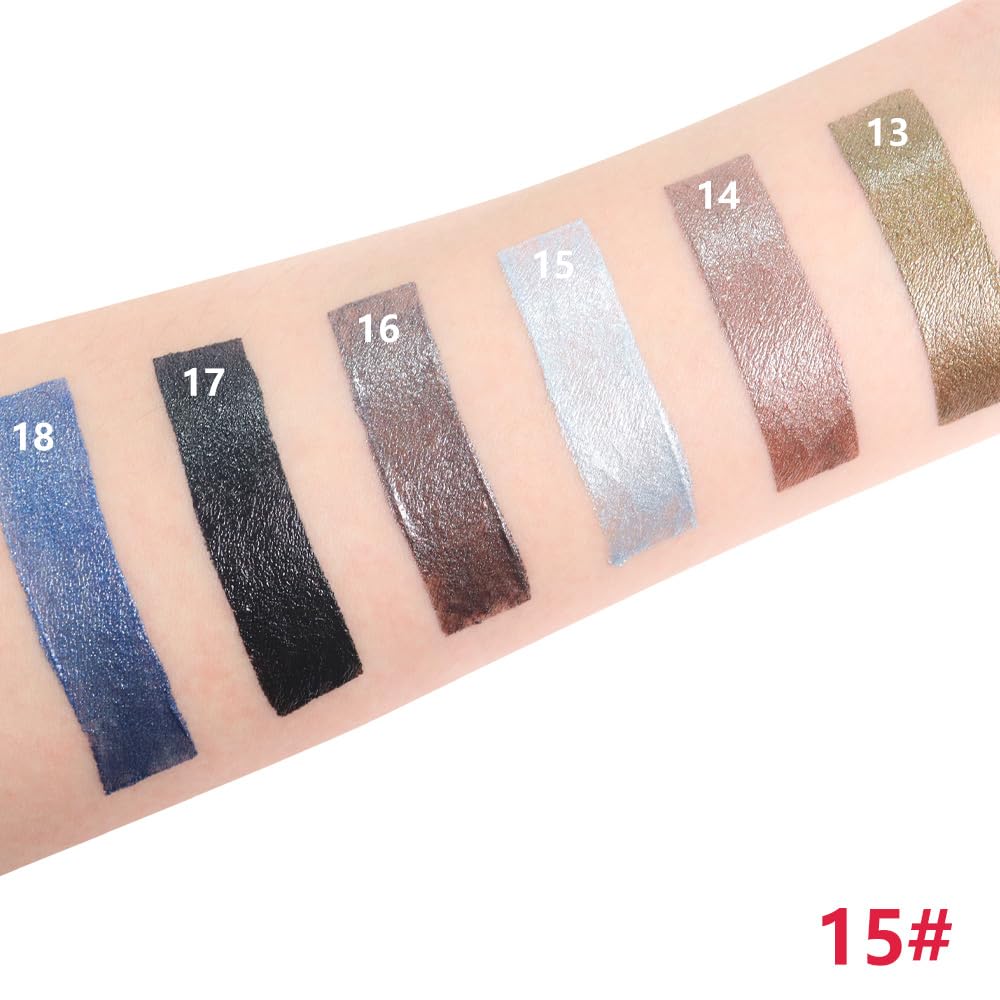 Silver Grey Shimmer Cream Eye Shadow Stick Makeup for Women, Silver Grey Shimmer Matte Eye Shadow Brightener Stick for Eyes, Waterproof Eyeshadow Pencil Applicator Blendable for Eye Highlight 15