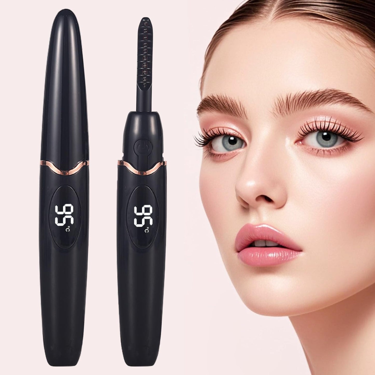 Heated Eyelash Curlers Electric Eyelash Curler with LED Display, 4 Temperature Modes Anti-Burn USB Rechargeable Natural Curling 24H Long Lasting for Women Makeup Tools Gifts