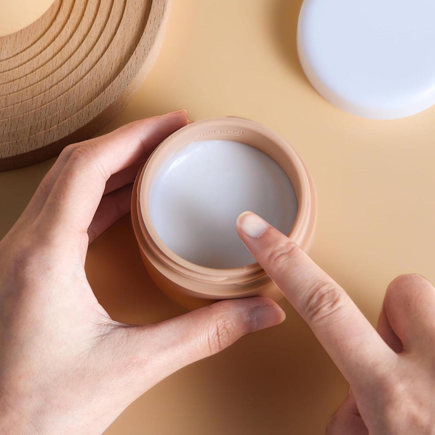 Travel Containers for Toiletries, Silicone Cream Jars BPA-Free, Leak-proof 3oz Travel Size Containers, Portable Size Silicone Jars with Lid for Cosmetic Face Hand Body Cream (4 Pack)