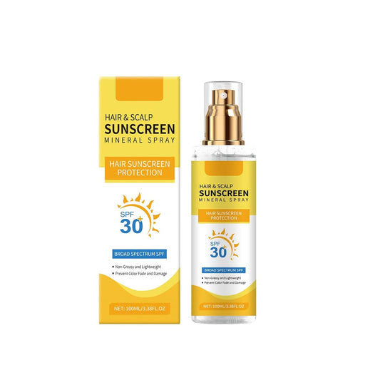 100 ML Hair and Scalp Sunscreen Spray SPF 30, Weightless Invisible Mist UV Protection Hair and Scalp Sunscreen Spray Non Greasy.