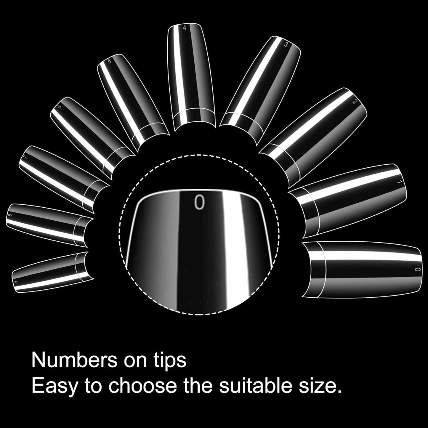 krofaue 500PCS Clear False Nails Tips - Half Cover Lady French Style Acrylic Artificial Tip Manicure with Box of 10 Sizes for Nail Tips Art Salons and Home DIY