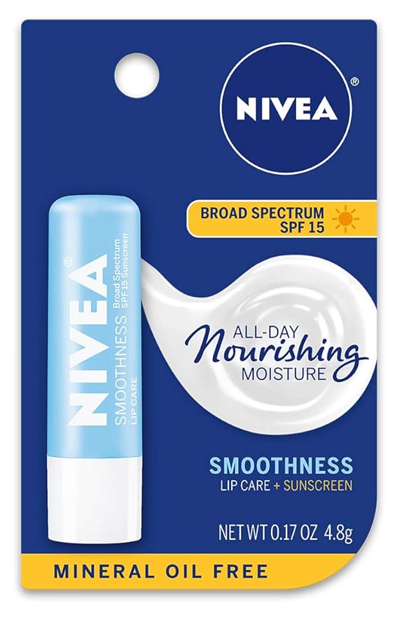 NIVEA Smoothness Lip Care SPF 15 Carded, 1 Count, Pack of 6