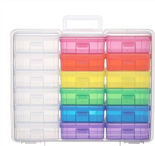 Plastic Storage Box Arts & Crafts Storage Boxes & Organizers With Large Storage Box Small Rectangular Plastic Container For Craft Storage (12 Color+6 Clear-Small)