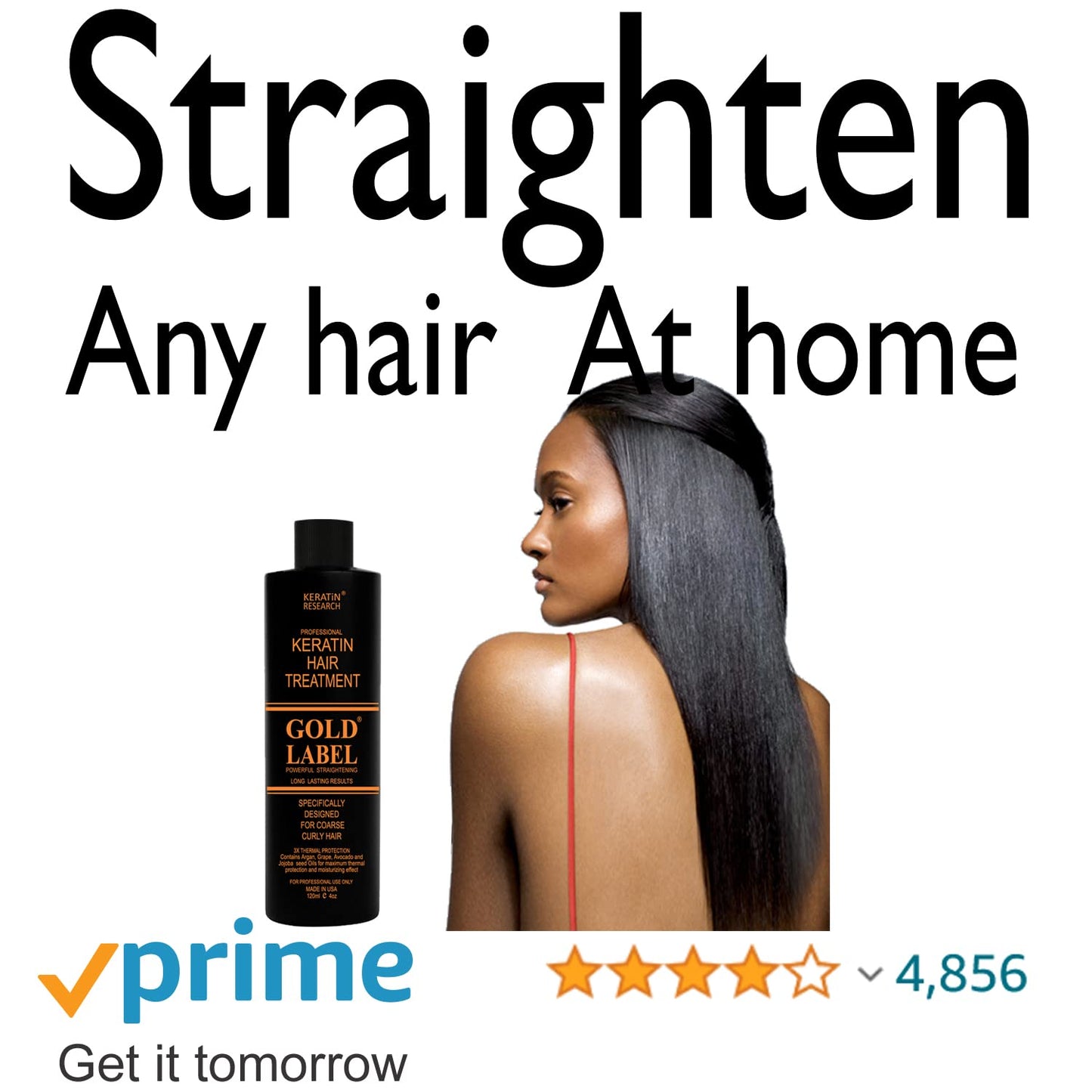 GOLD LABEL Brazilian Keratin Blowout Hair Treatment Straightening Any & All Hair Types Long Lasting Organic Natural Results with Argan Oil Keratina Brasilera (Storngest Formula LG-SET)