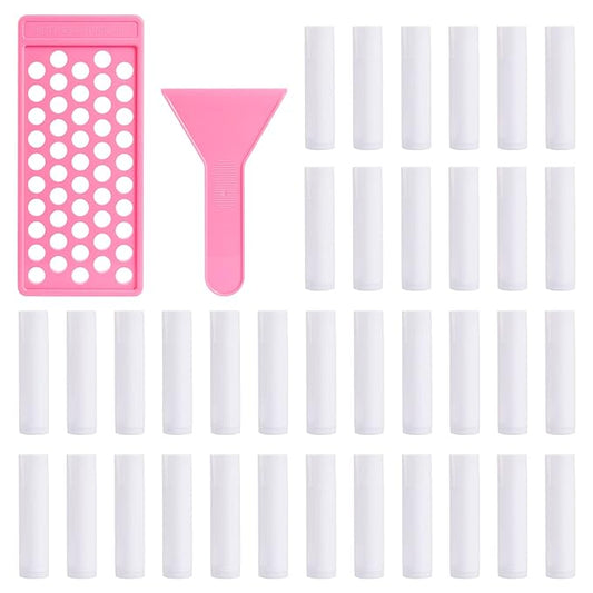 RONRONS Lip Balm Crafting Kit, Professional Lipsticks Filling Tray and Spatula with 50 Pieces Lip Balm Tubes with Twist Caps, DIY Lip Care Balms Making for Valentine's Day Christmas Gifts Business