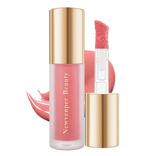 Face Blush with Brush Liquid Blush for Cheeks Long Lasting & Smooth Creamy Formula Lightweight Blush Stick Blush Wand Crystal Pink