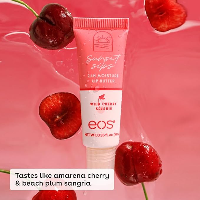 eos 24H Moisture Super Balm- Pink Lemonade & Wild Cherry Slushie, Lip Mask, Day or Night Lip Treatment, Made for Sensitive Skin, 0.35 fl oz, 2-Pack