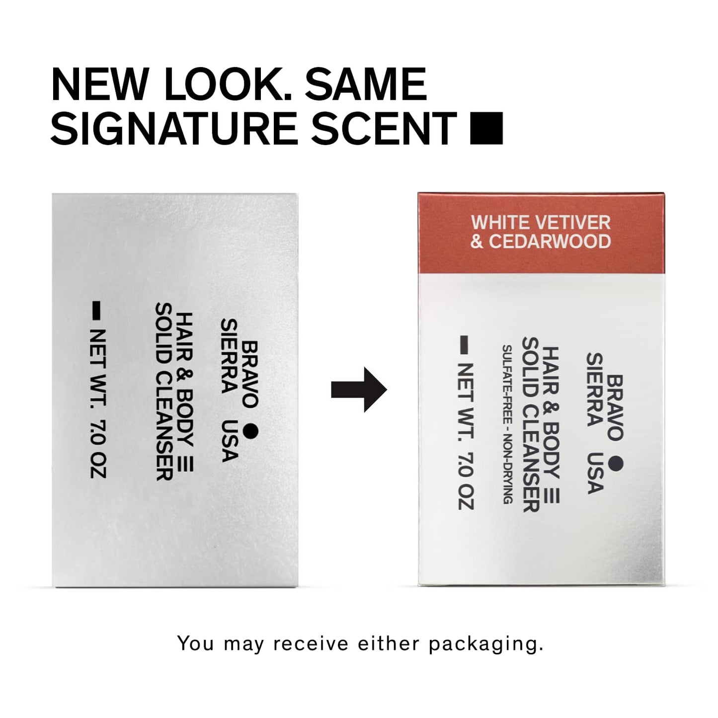 Bravo Sierra All-In-One Shampoo & Soap Bar for Men's Face, Hair & Body - White Vetiver & Cedarwood, 7 oz - Coconut, Shea Butter and Oat Flour for Soft Skin and Healthy Hair