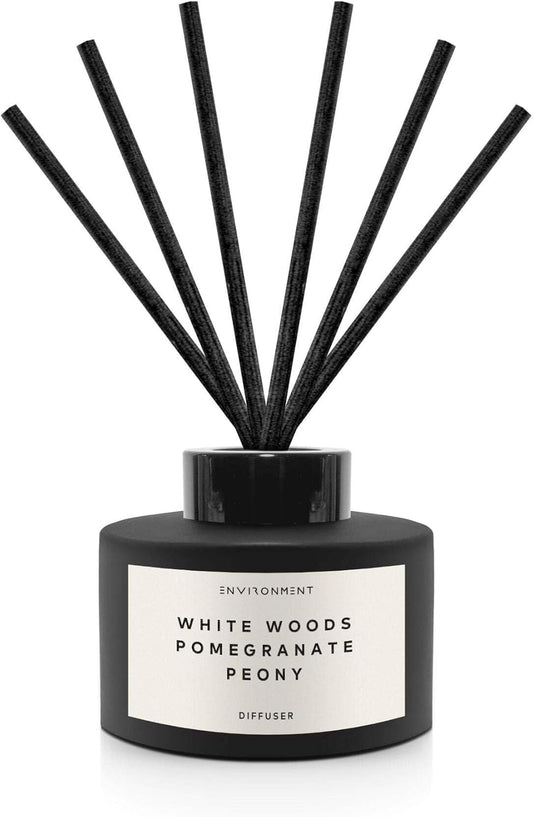 ENVIRONMENT Inspired by 5-Star Hotels ARH Reed Diffuser, 200ml Luxury Scented Aromatherapy (White Woods | Pomegranate | Peony) Reed Diffusers for Home, Diffusing Oil Fragrance, Home Fragrance Products