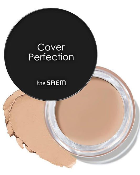 THESAEM Cover Perfection Pot Concealer #02 Rich Beige - High Adherence & Coverage Balm, Conceals Blemish & Acne Spots, Matte Finish Sebum Control for Oily and Combination Skin