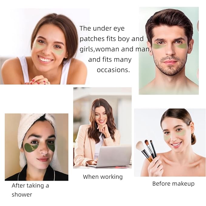 Eye Mask 60 Pcs, Under Eye Patches for Dark Circles and Puffiness, Lighten Fine Lines and Eye Bags,Water Replenishing Eye Treatment Mask (Avocado Eye Mask)