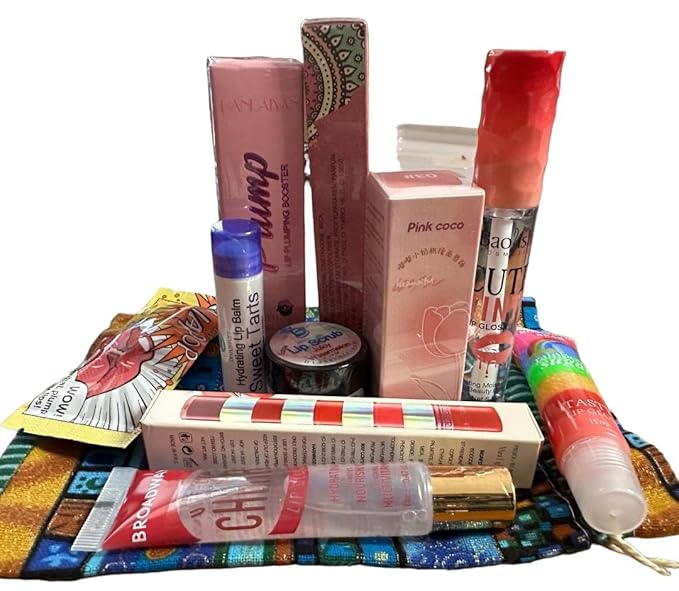 Lip Prodiuct Gift Sack With An Unique Assortment of Lip Products, 10 Total and Maybe Some Extras, By Diva Stuff