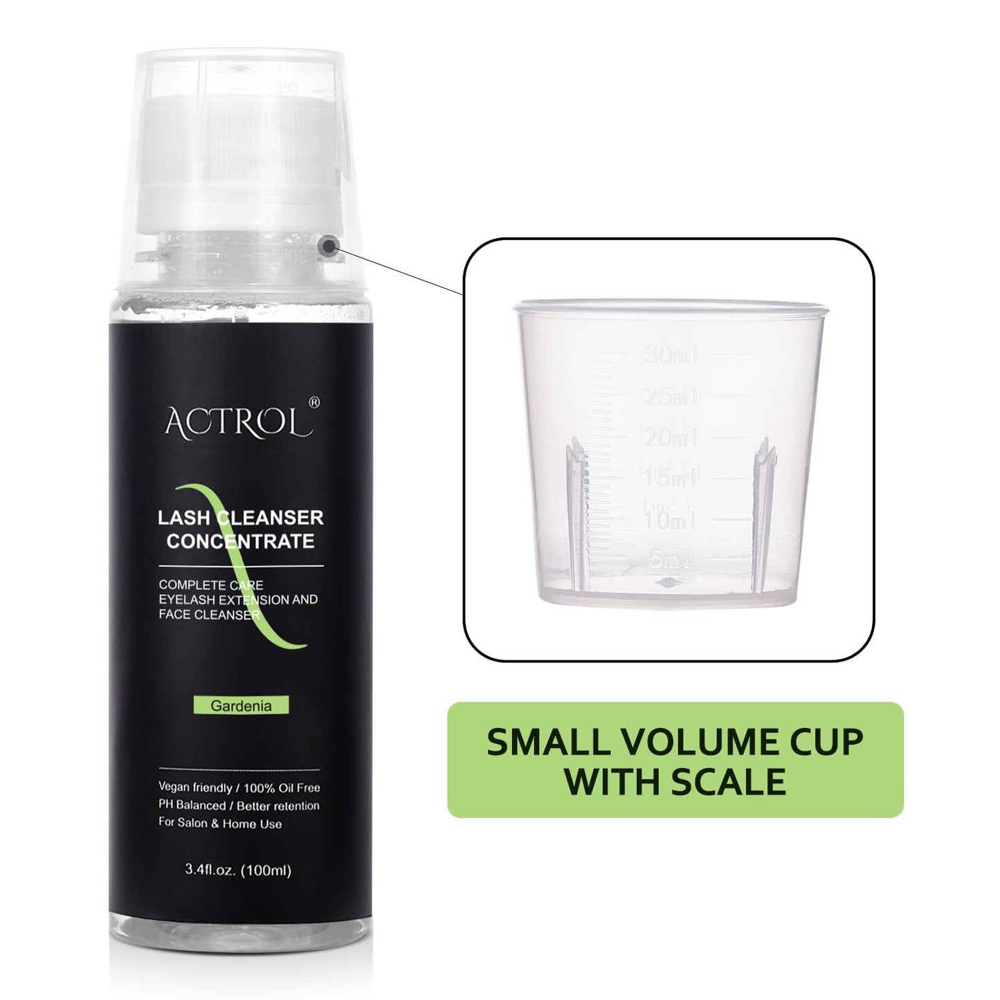 Eyelash Cleanser Concentrate Professional Lash Shampoo Foaming Cleanser DIY Paraben & Sulfate Free Non-lrritating Wash for Extensions Lashes with Salon Home Gardenia