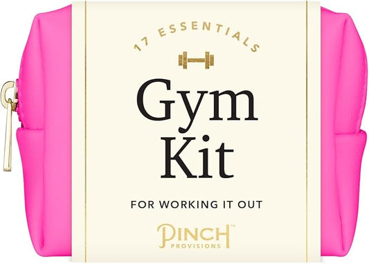 Pinch Provisions Gym Kit, includes 15 Personal Care Essentials for Wellness & Beauty, Perfect for Gifts, Gym Bags, Duffle Bags & Lockers (Hot Pink)