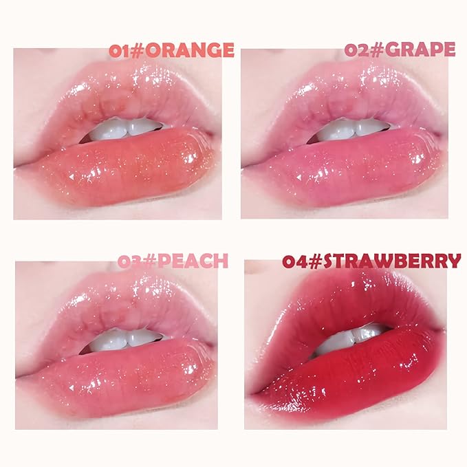 Plumping Lip Oil,Lip Gloss Hydrating Tinted Lip Balm Lip Care Transparent Toot Lip Oil Tinted Lip Glow Oil Long Lasting Nourishing Non-sticky Repairing Lightening Lip Lines Shine Primer Lip Tint（Grape)