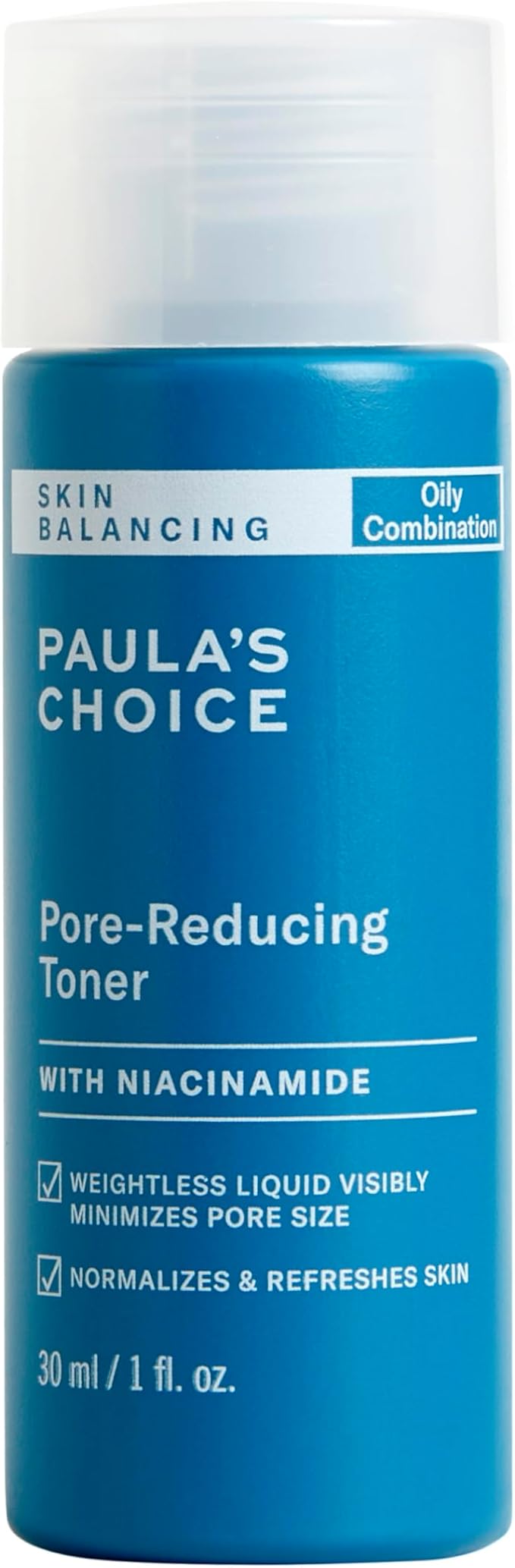 Paula's Choice SKIN BALANCING Pore-Reducing Face Toner for Combination and Oily Skin, Minimizes Large Pores, Controls Oil & Shine, Suitable for Acne-Prone Skin, Travel Size, 1 Fl Oz Bottle