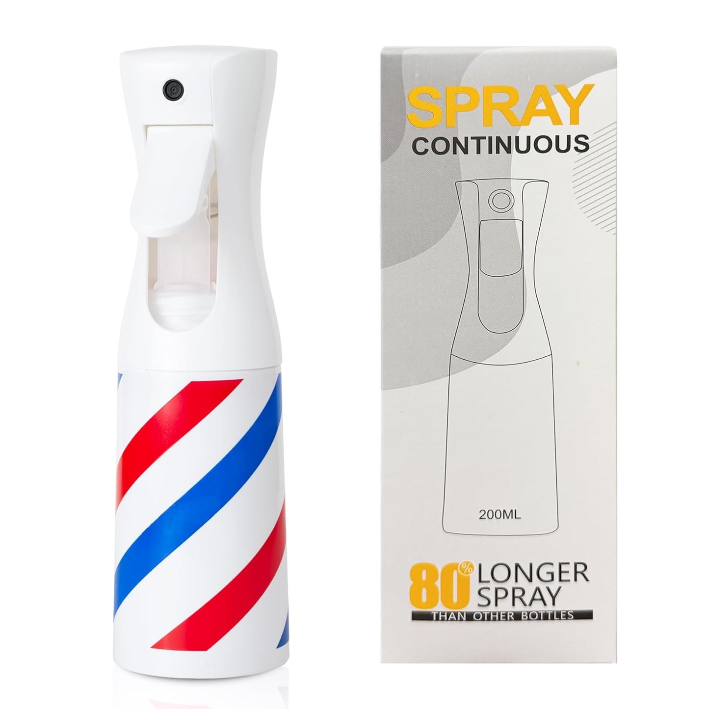 Spray Bottle for Hair (6.8OZ /200ML) Continuous Ultra Fine Mist Sprayer for Hair, Salons, Barber, Plants, Skin Care, Cleaning (Barber,1 Pack)