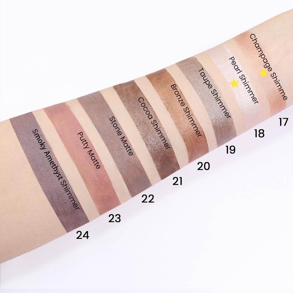 evpct 2Pcs Cream Eyeshadow Sticks Set for Eyes Waterproof, Taupe Shimmer & Bronze Shimmer Matte Eye shadow Stick Pencil Pen Bulk sombras en crema para ojos 19+20