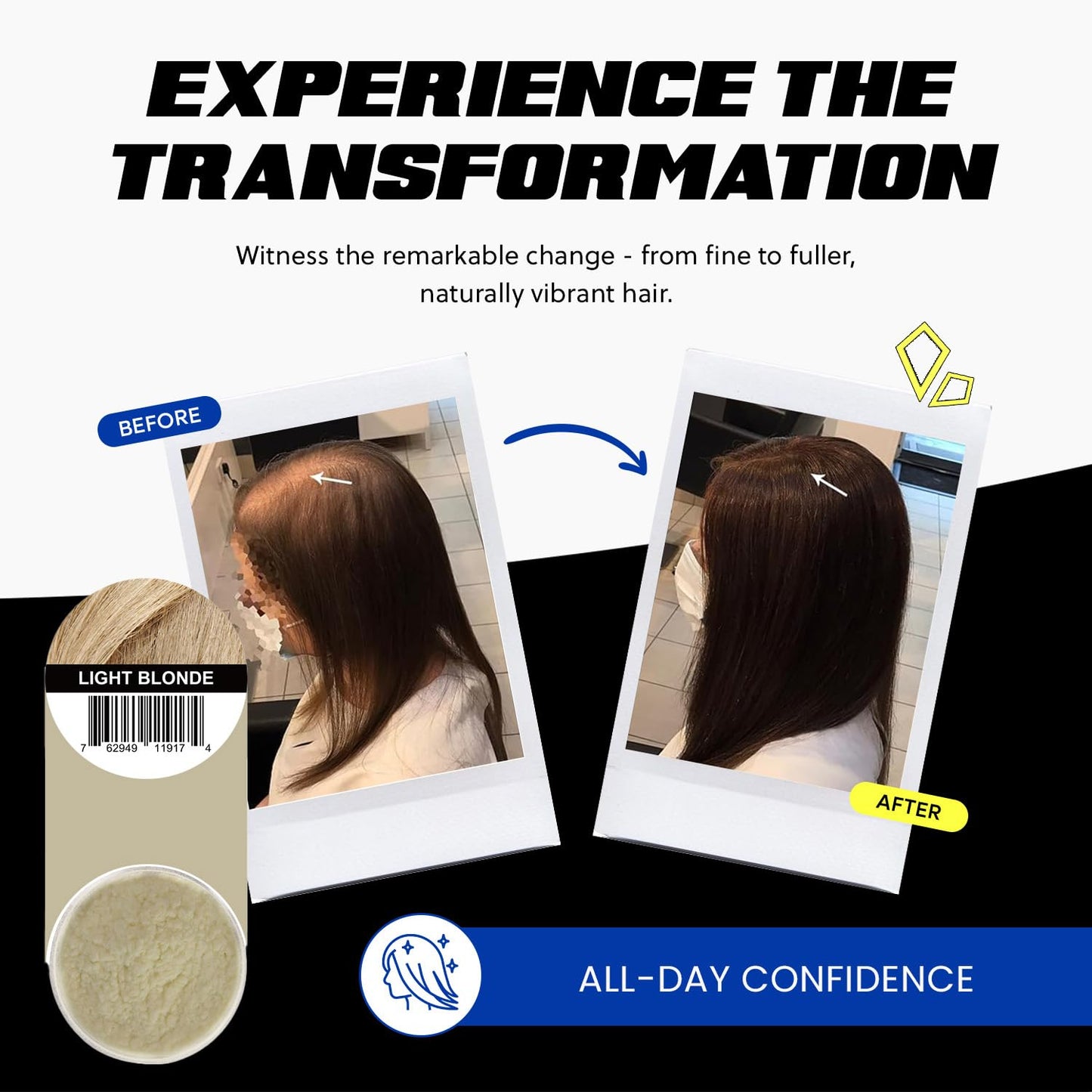 PrimeLook Hair Building Fibers, Luxurious Building Fibers for Thinning Hair, Superior Formula for Men & Women, Instant Volume, Matches Colors (27.5g, Light Blonde)